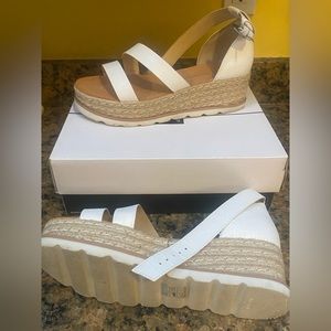 White dolce vita wedge Sandals from DSW, worn once